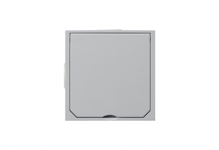 Flush-mounted floor empty housing with hinged cover