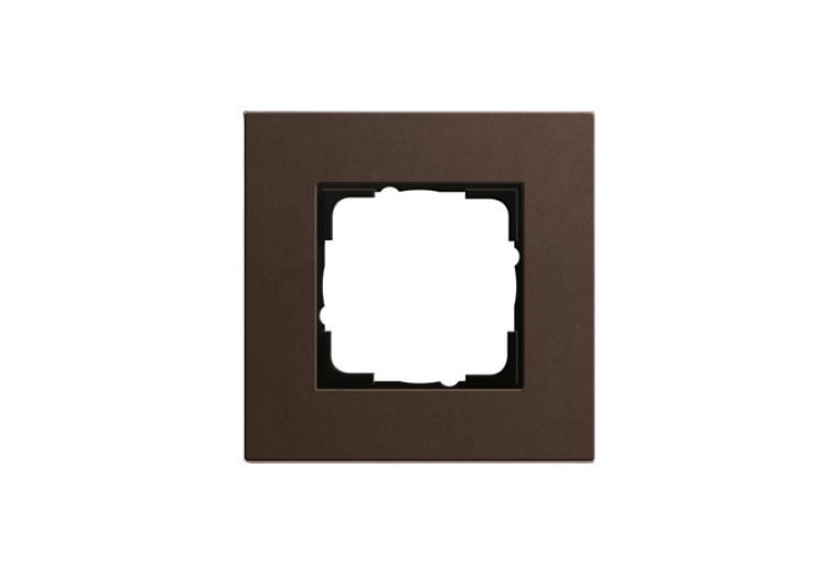 Gira Esprit cover frame linoleum-plywood dark brown