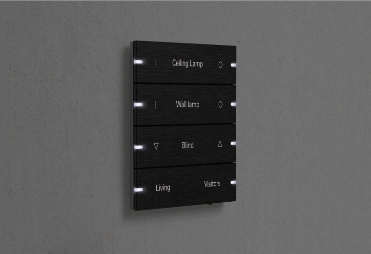 PHÍM THÔNG MINH GIRA - Aluminium black 12 CHỨC NĂNG